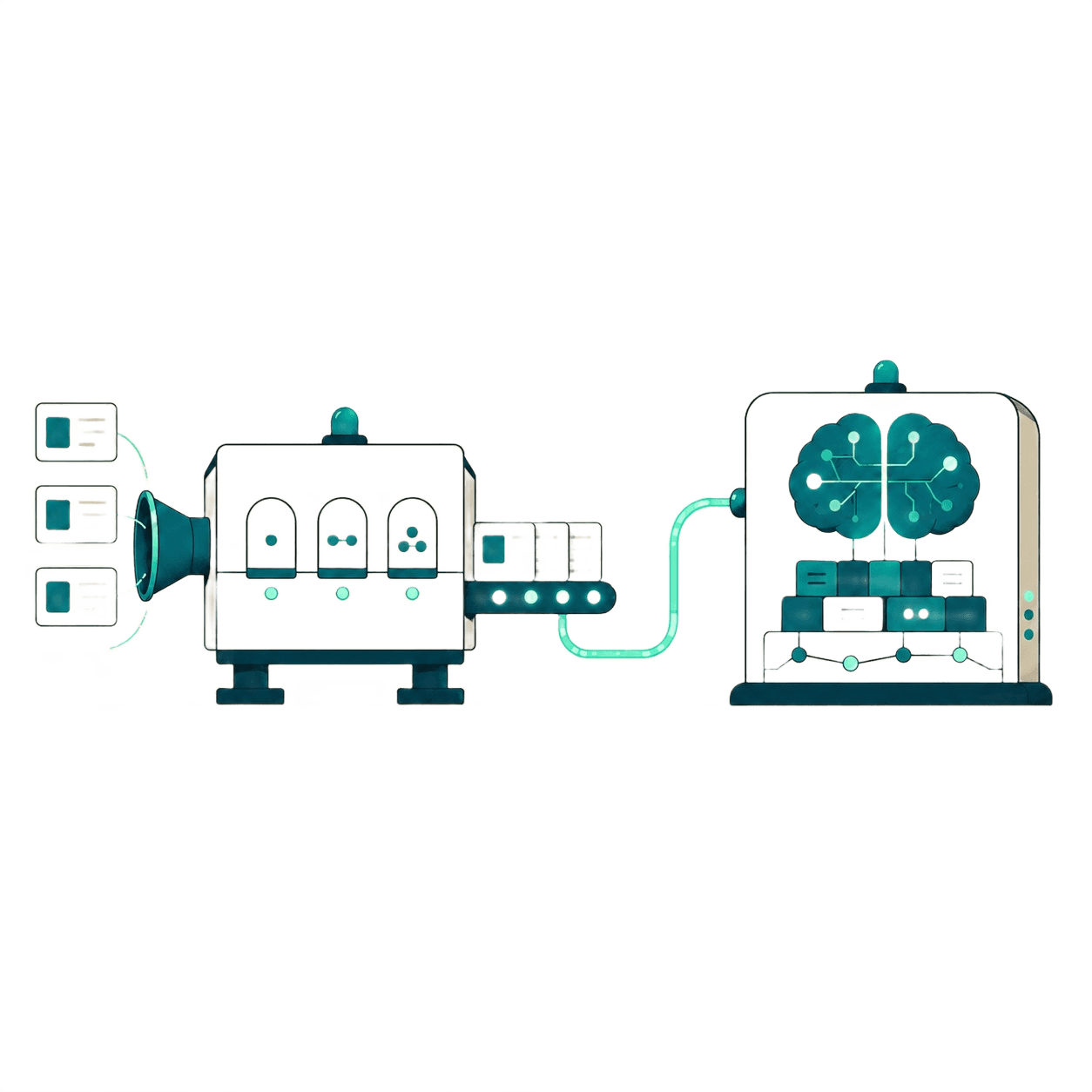Illustration: pipeline to AI brain